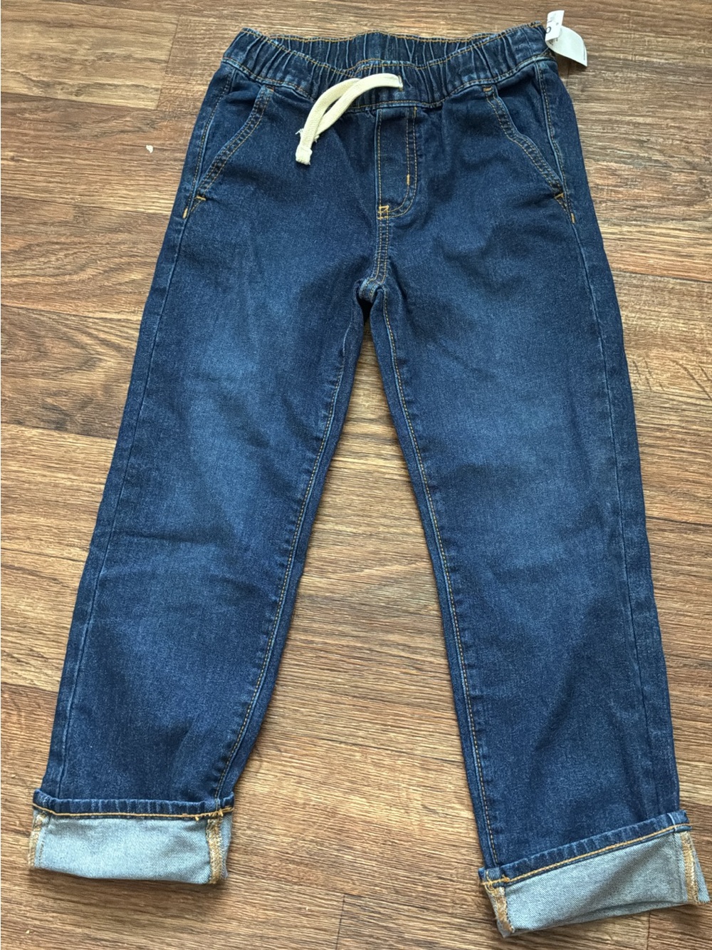 Boys Dark Blue Denim Jogger Pants